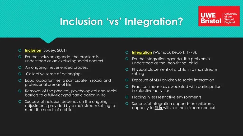 inclusion vs integration