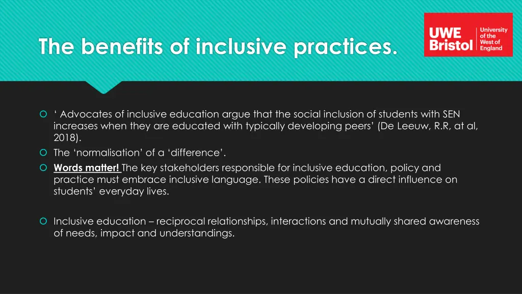 the benefits of inclusive practices