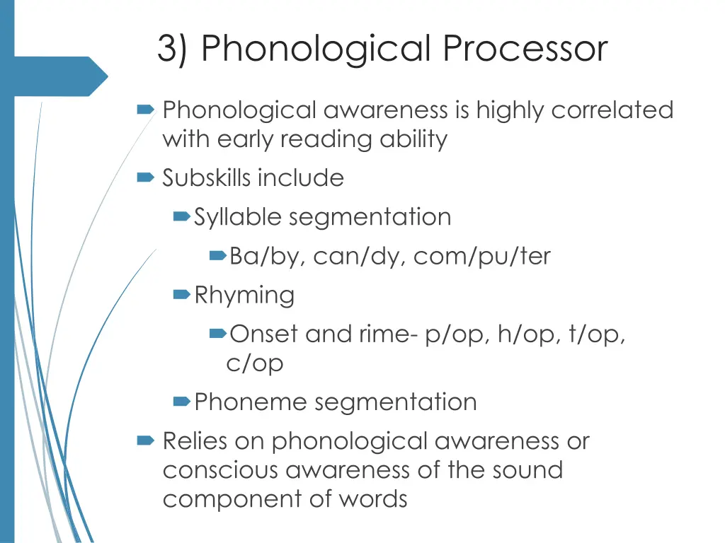 3 phonological processor