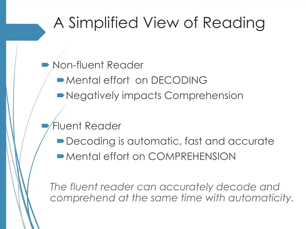 a simplified view of reading 1