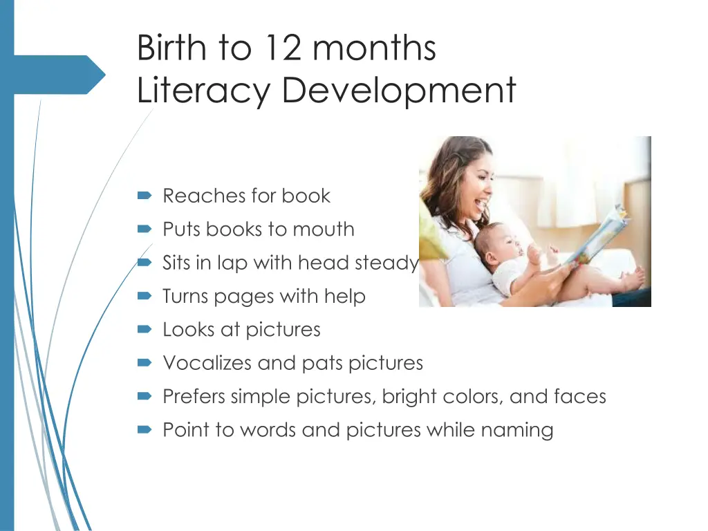 birth to 12 months literacy development