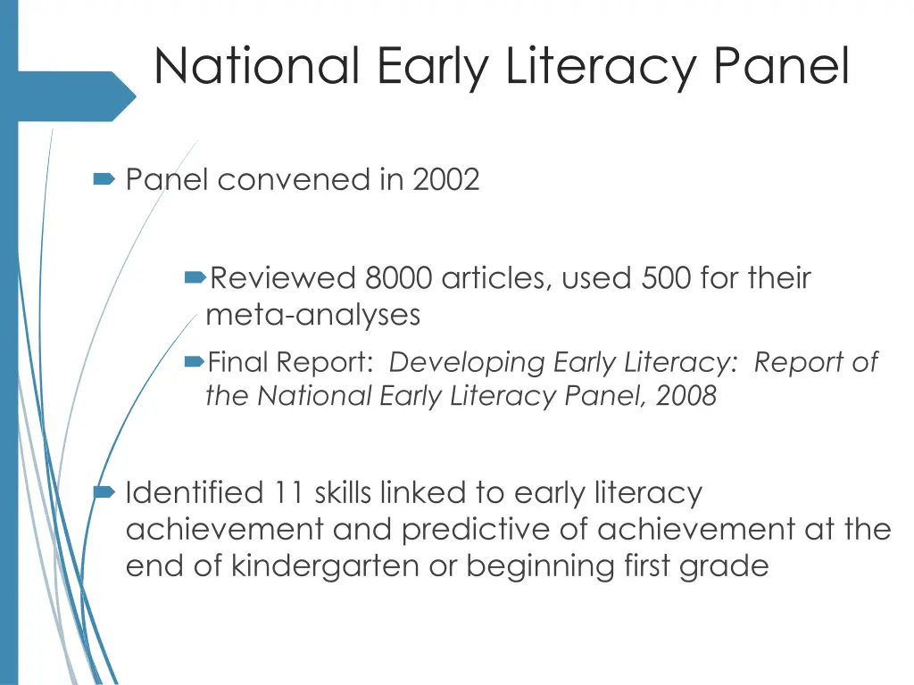 national early literacy panel