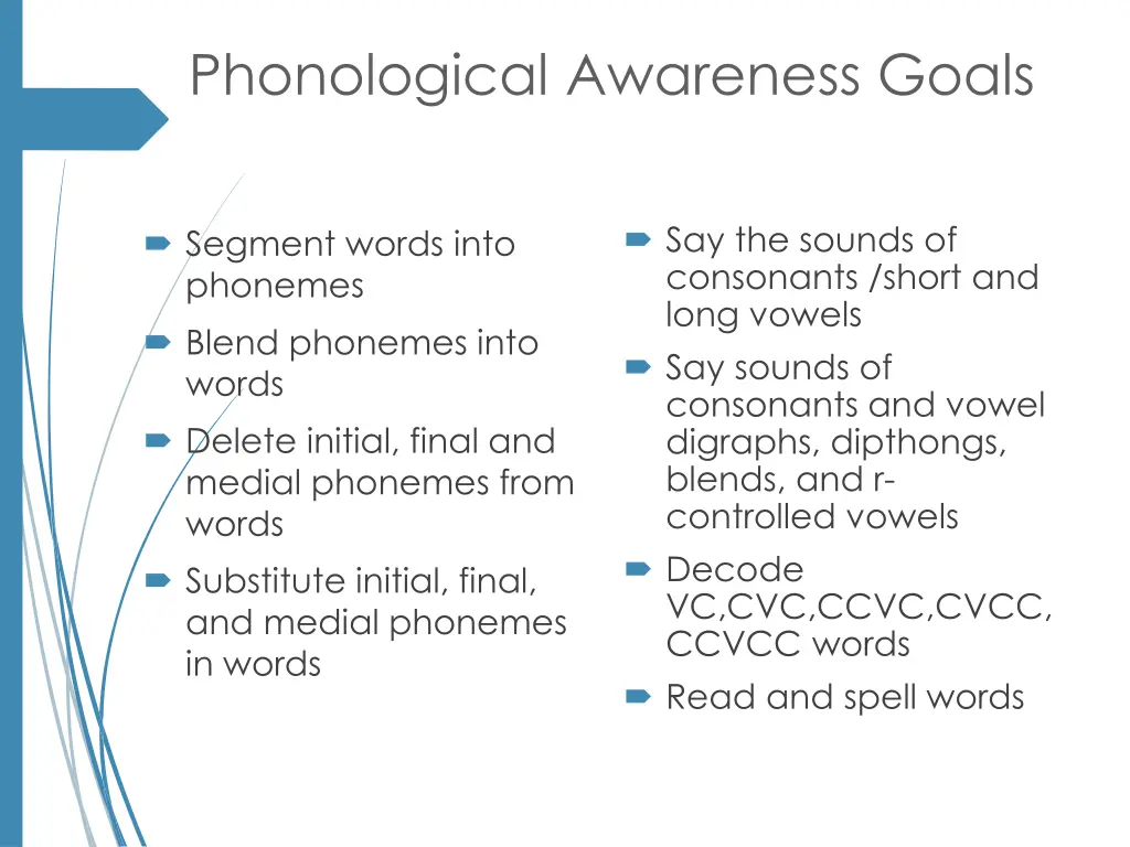 phonological awareness goals 1