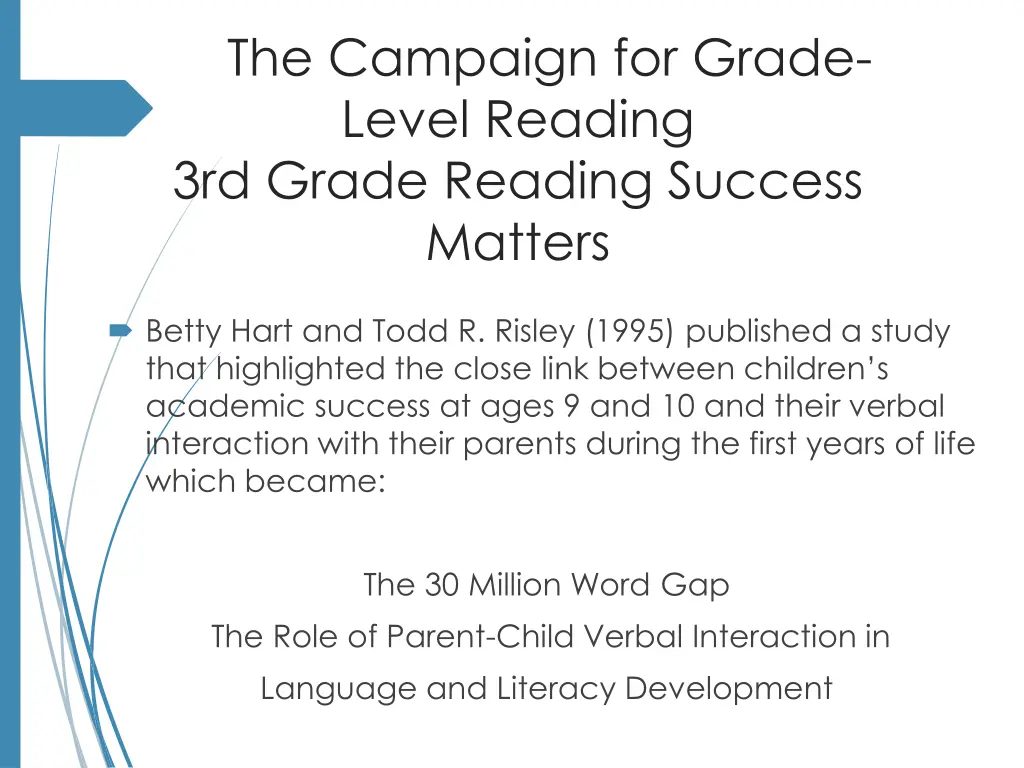 the campaign for grade level reading 3rd grade