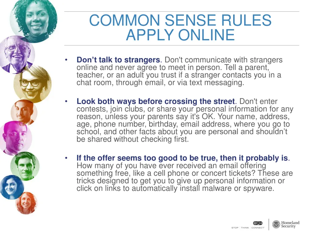 common sense rules apply online