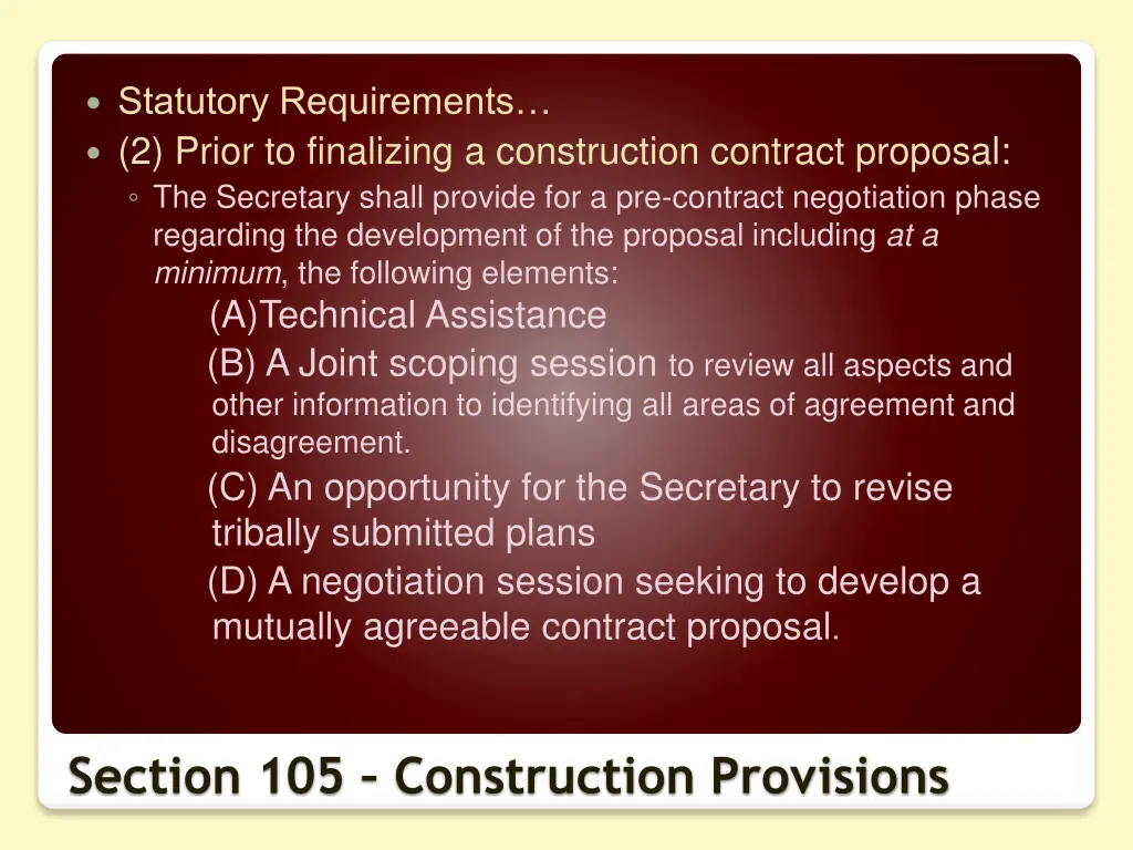 statutory requirements 2 prior to finalizing