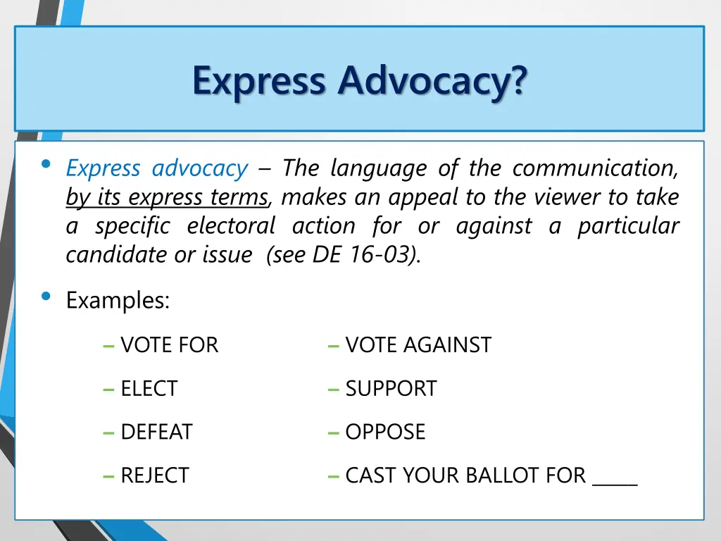 express advocacy