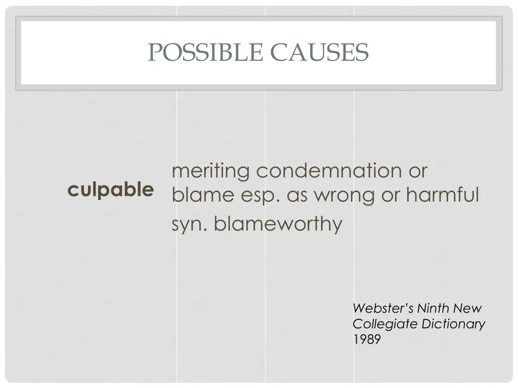 possible causes 14