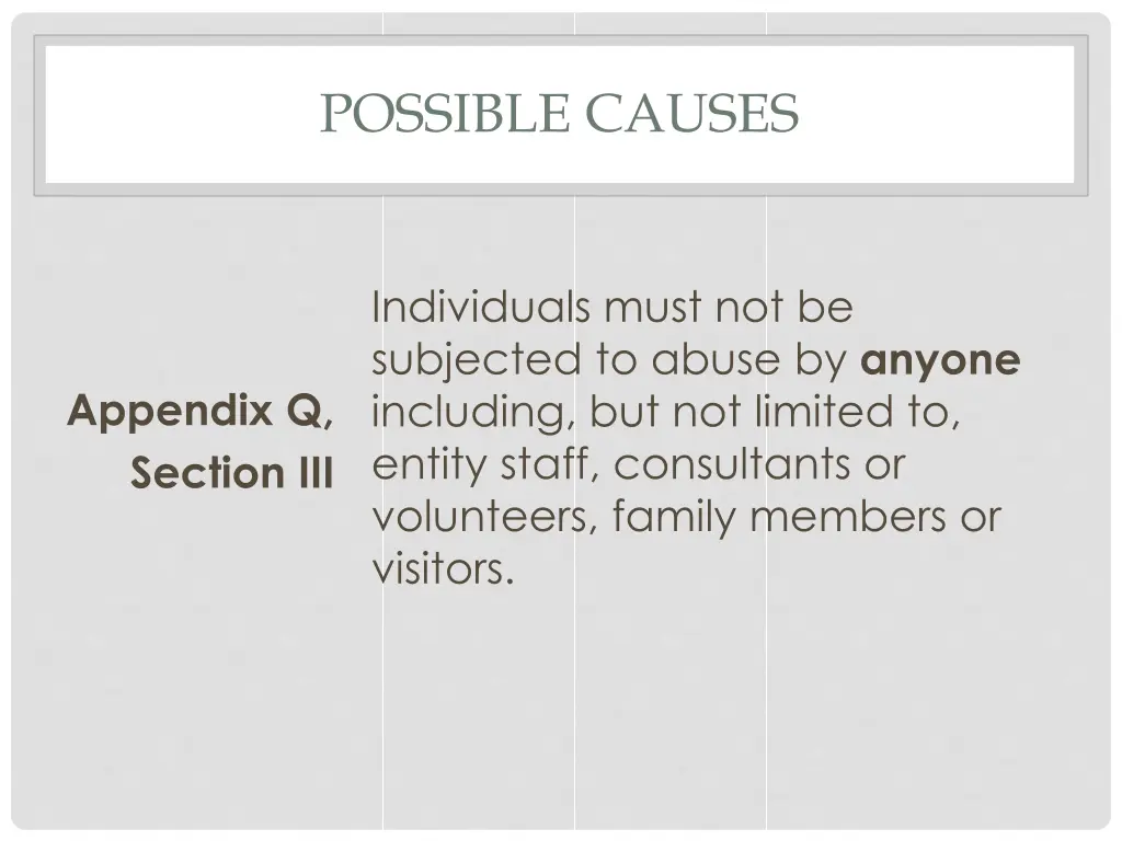 possible causes 2