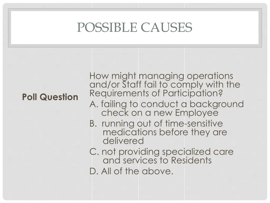 possible causes 4