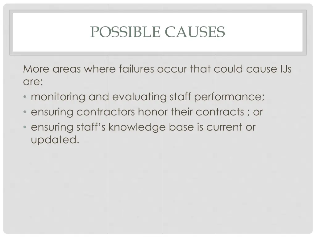 possible causes 5