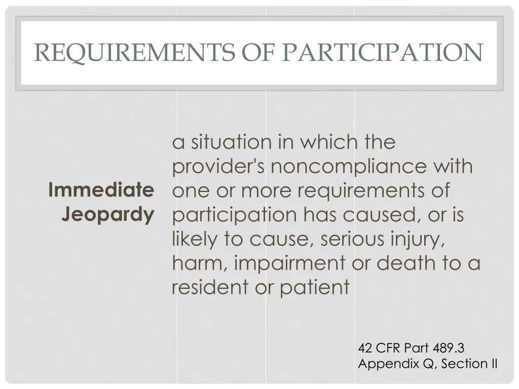 requirements of participation 2