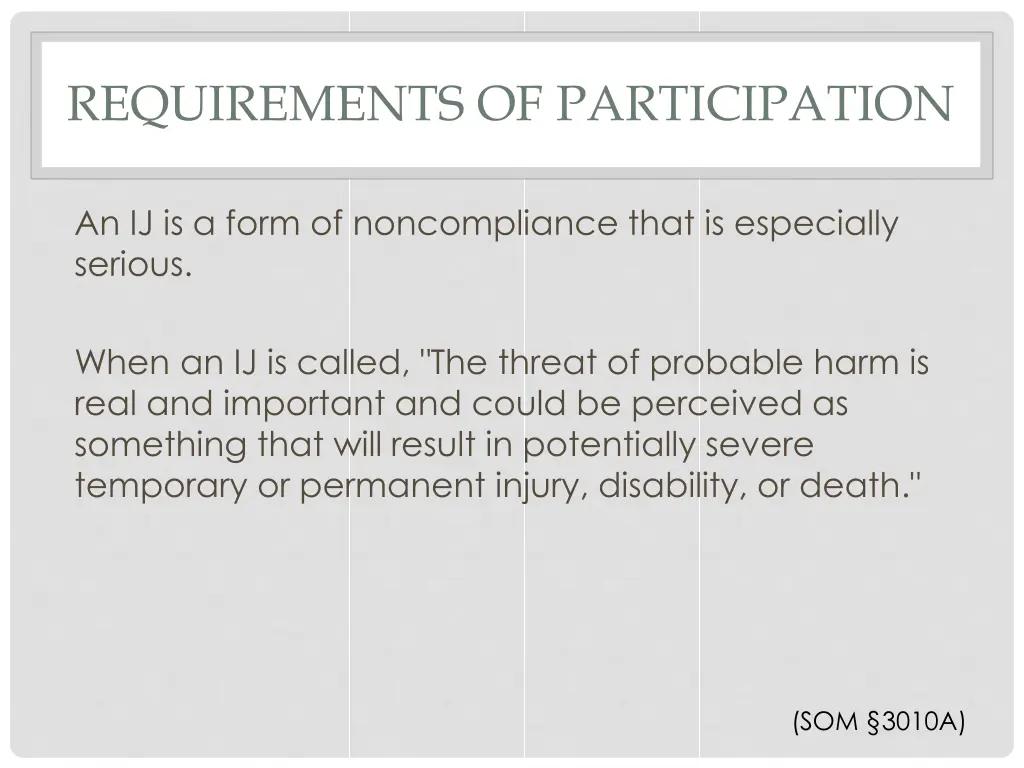 requirements of participation 3