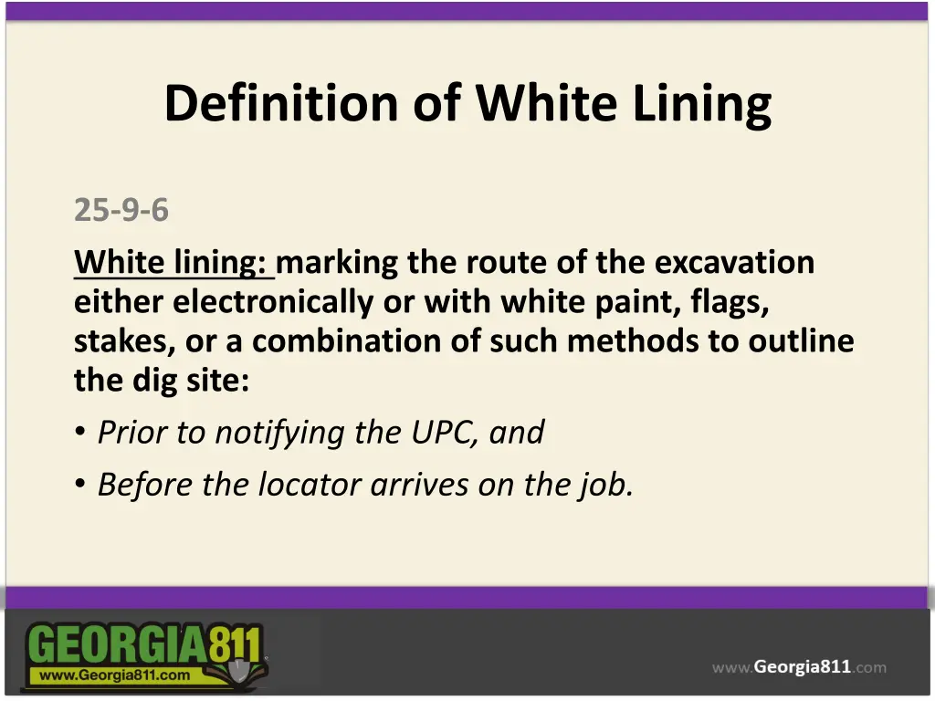 definition of white lining