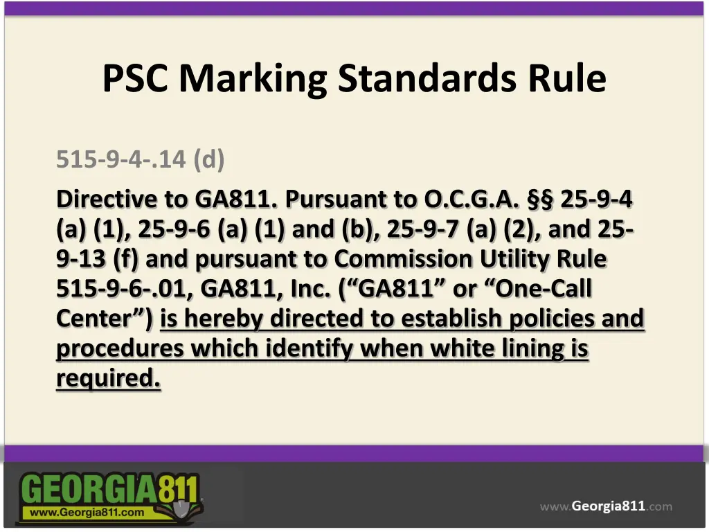 psc marking standards rule