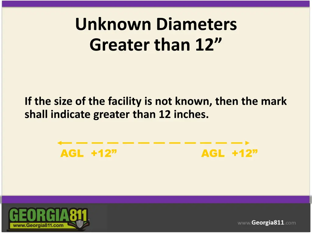 unknown diameters greater than 12