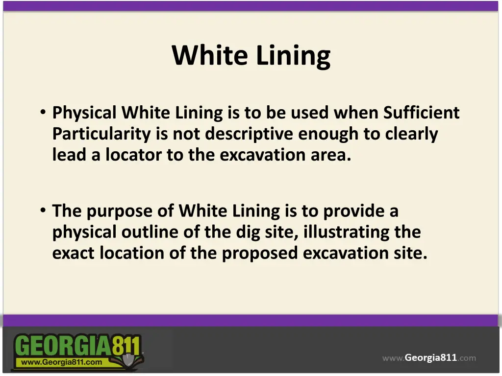 white lining