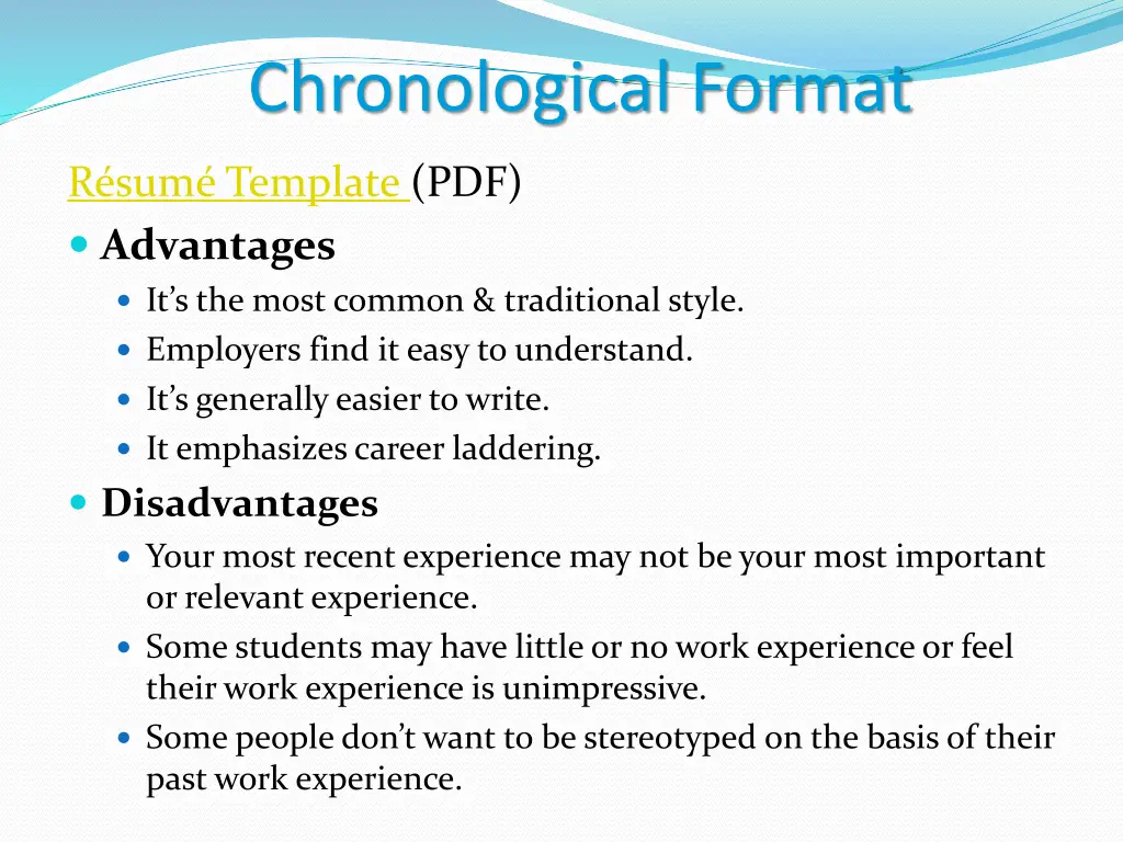 chronological format