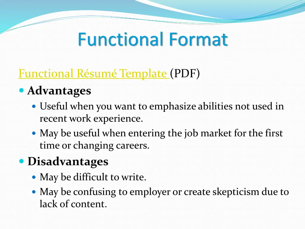 functional format