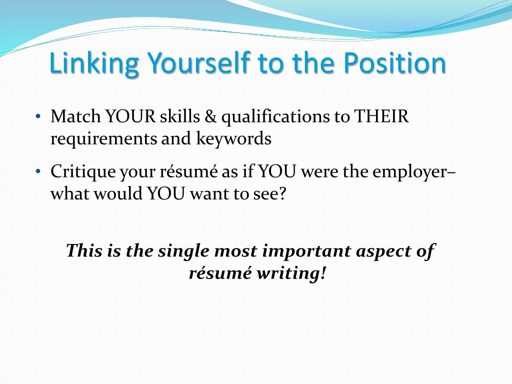 linking yourself to the position