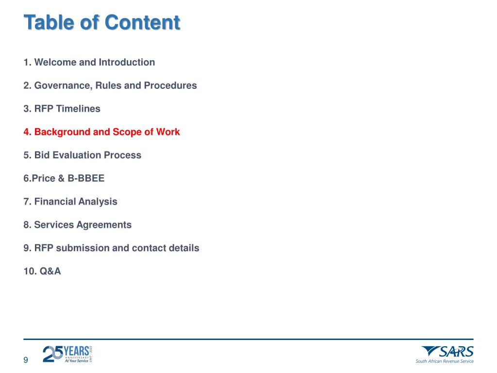 table of content 3