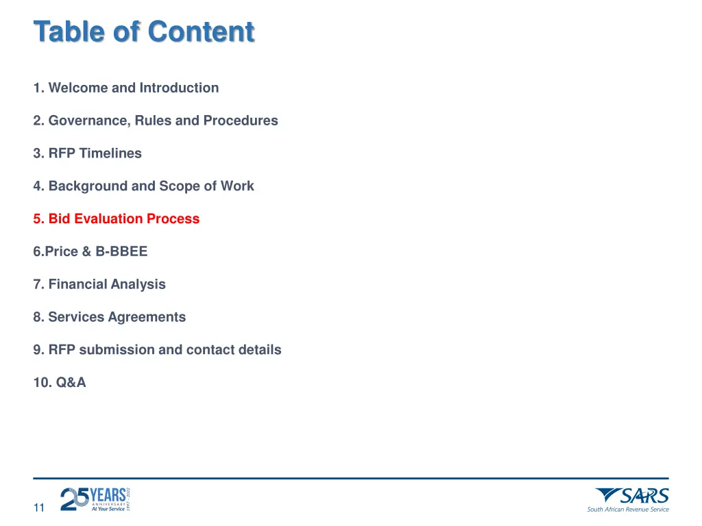 table of content 4