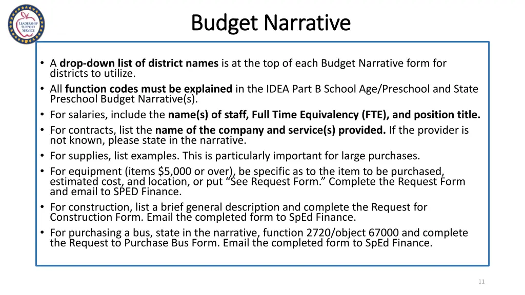 budget narrative budget narrative