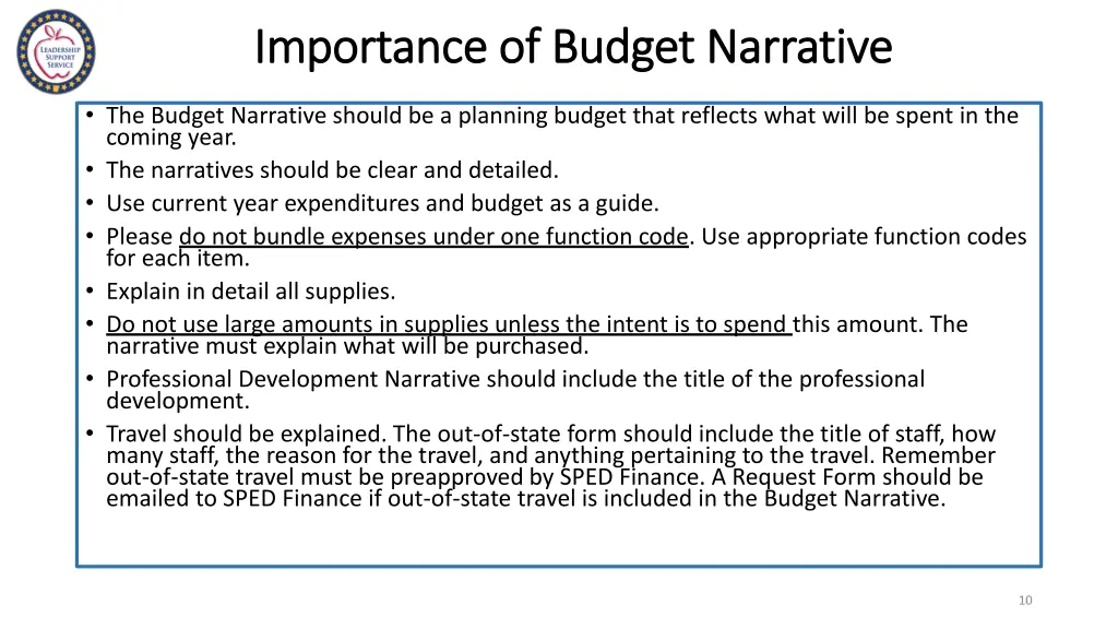 importance of budget narrative importance