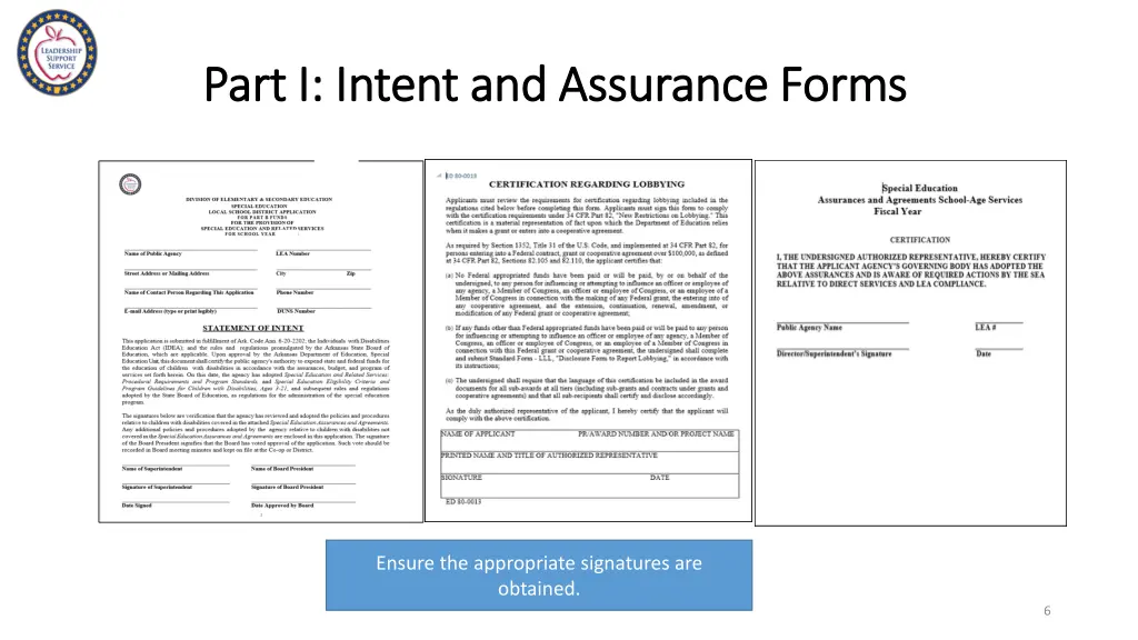 part i intent and assurance forms part i intent 1