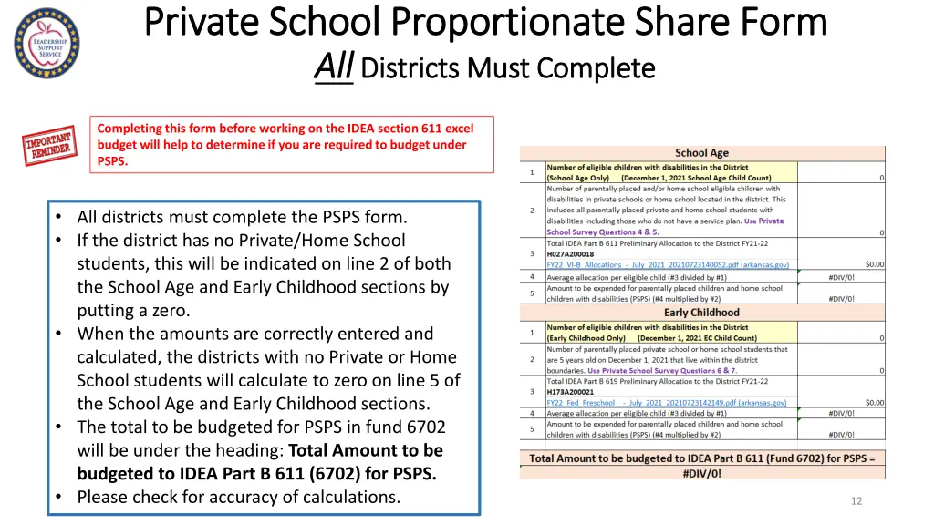 private school proportionate share form private