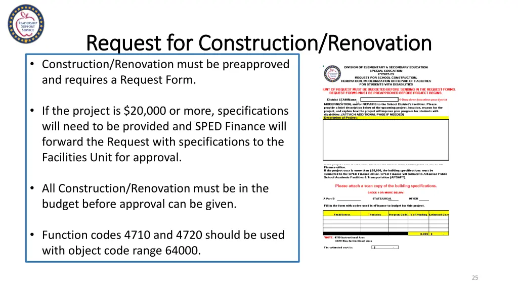 request for construction renovation request