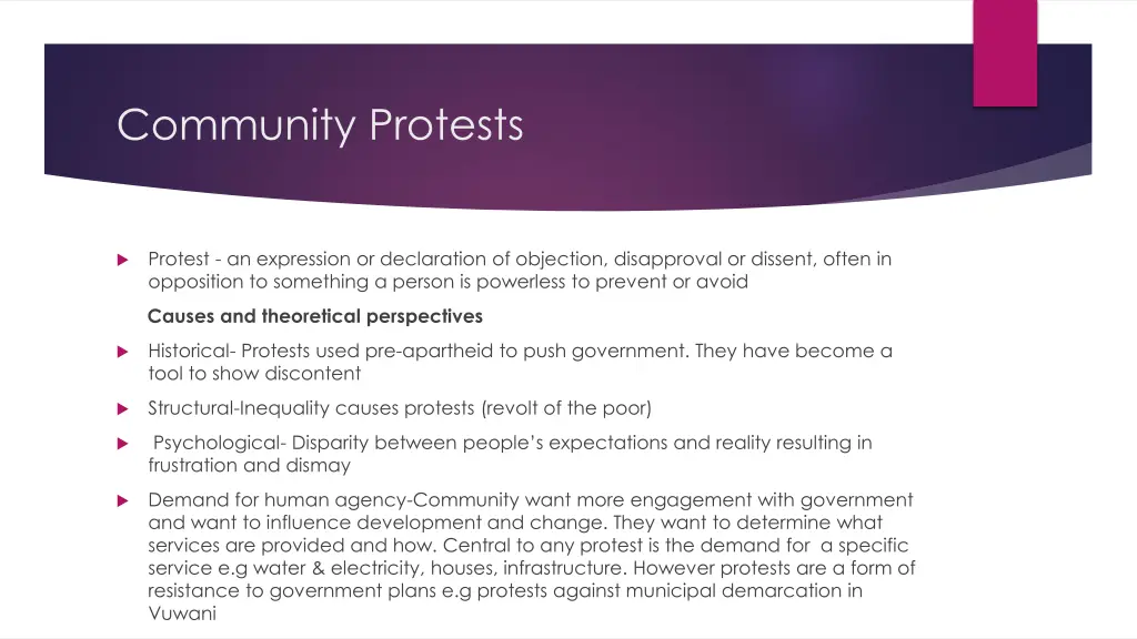 community protests