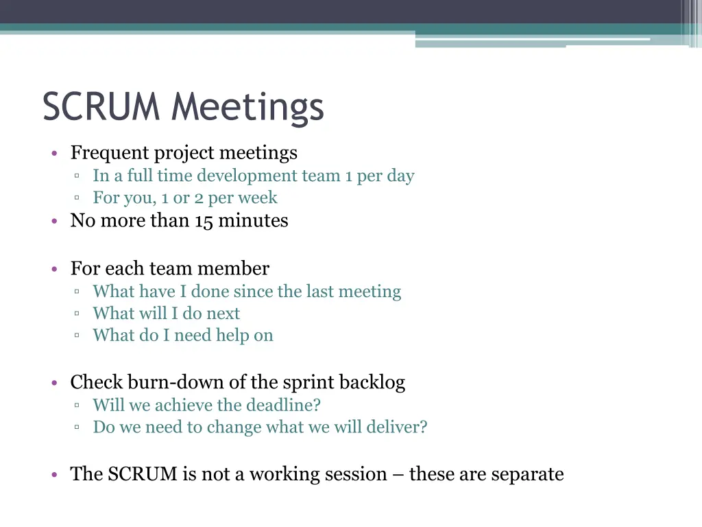 scrum meetings