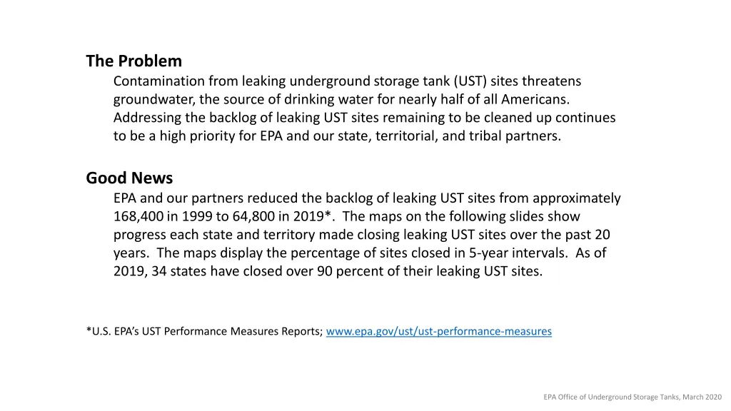 the problem contamination from leaking