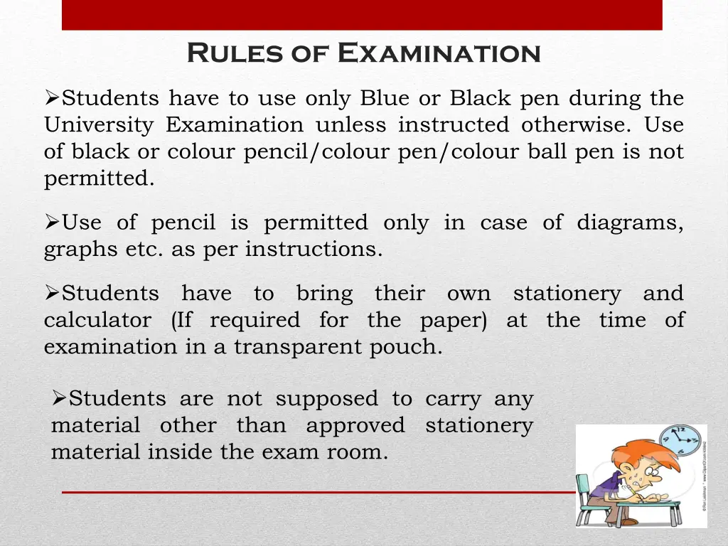 rules of examination