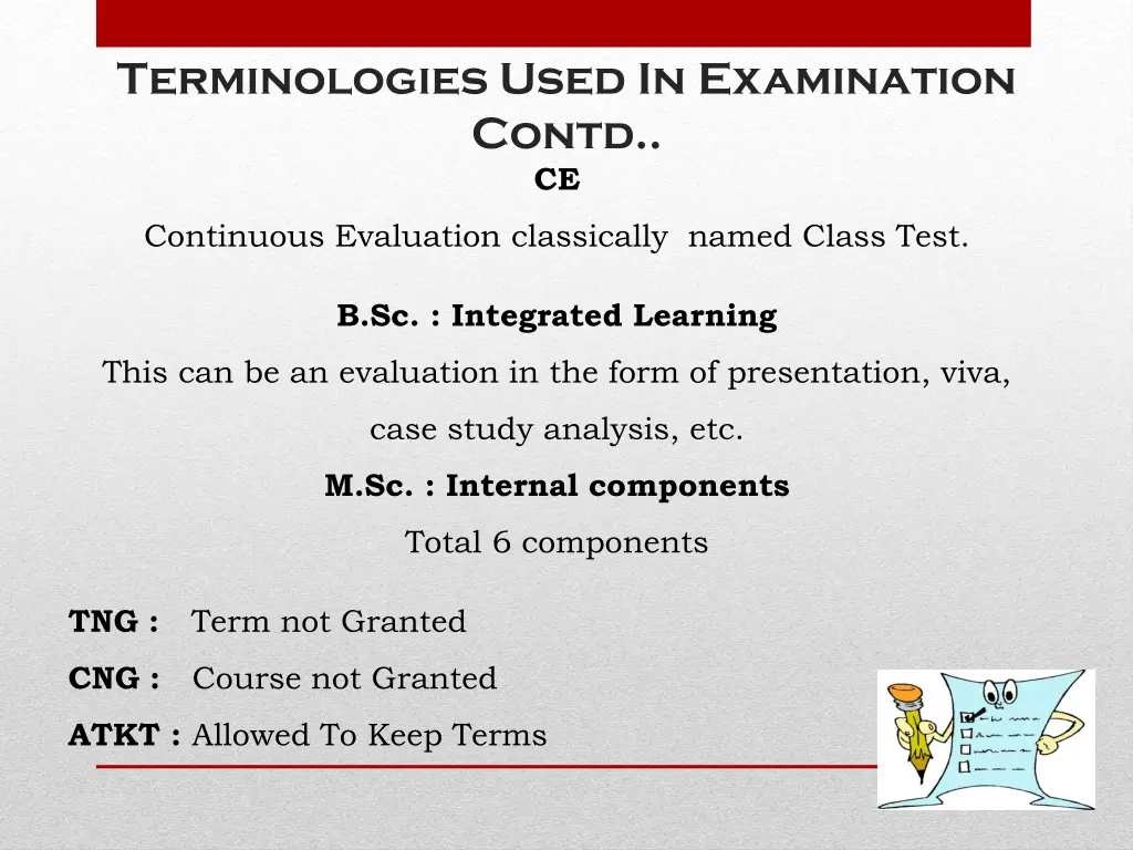 terminologies used in examination contd 1