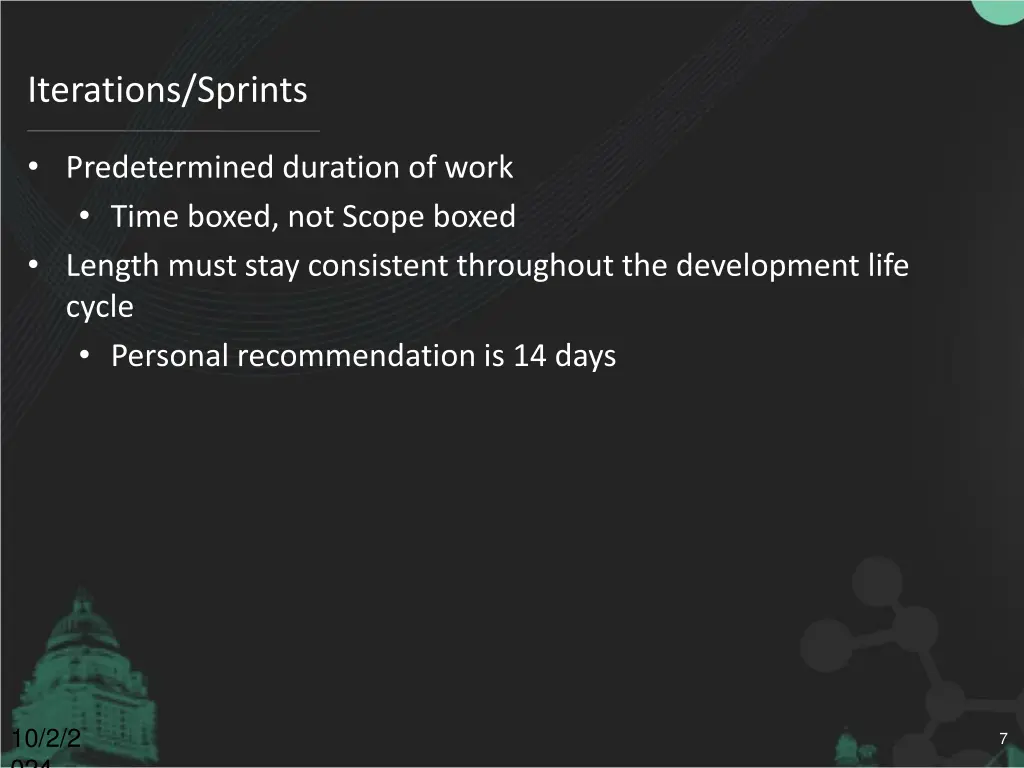 iterations sprints