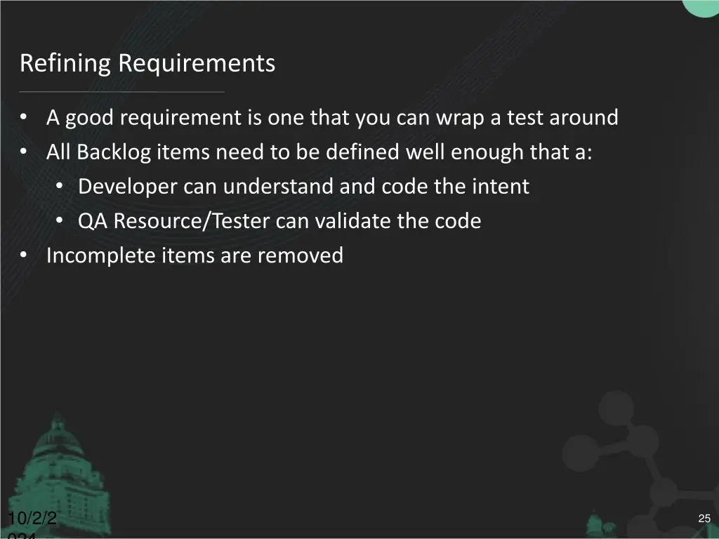 refining requirements