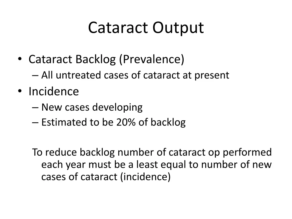 cataract output