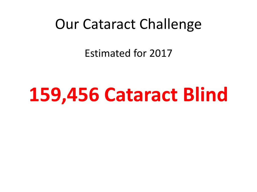 our cataract challenge