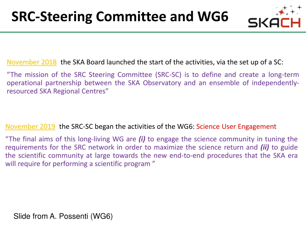 src steering committee and wg6