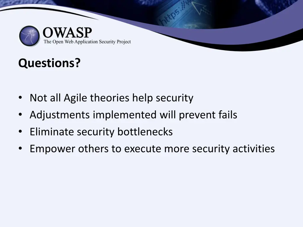 questions not all agile theories help security