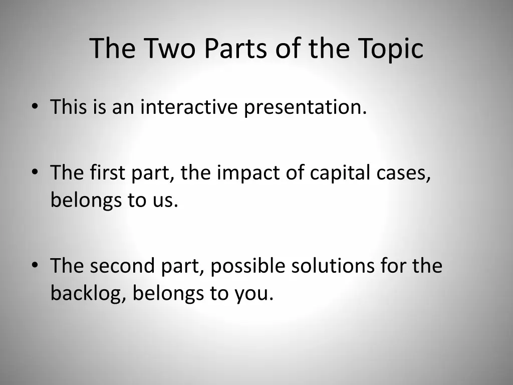 the two parts of the topic