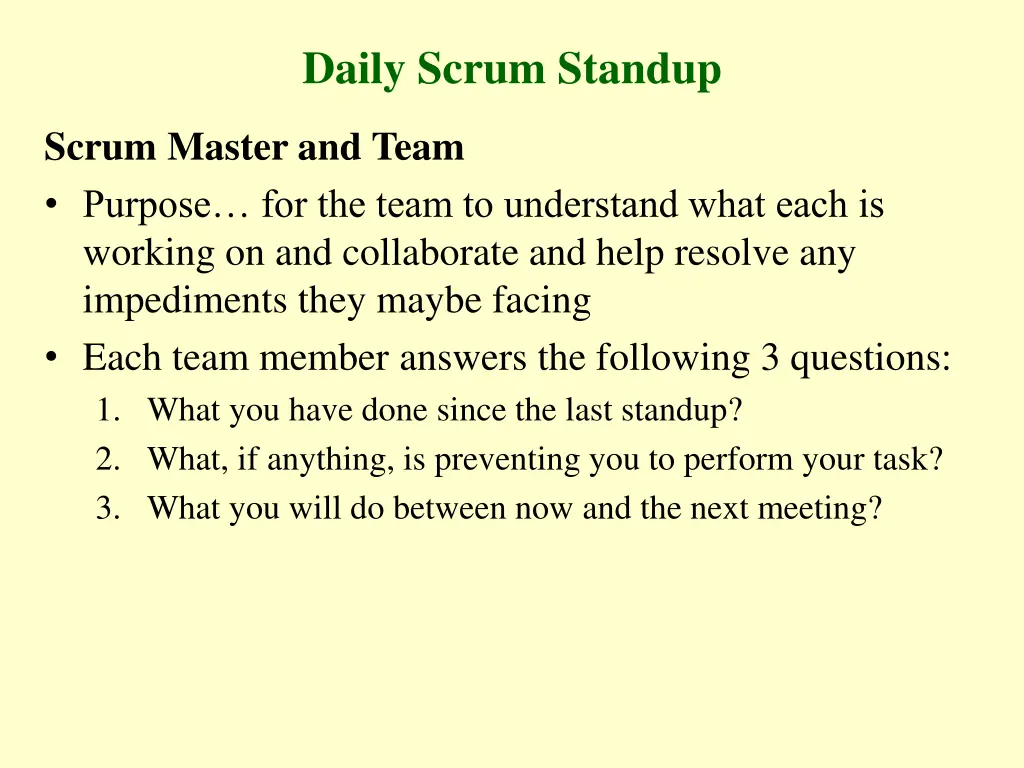 daily scrum standup