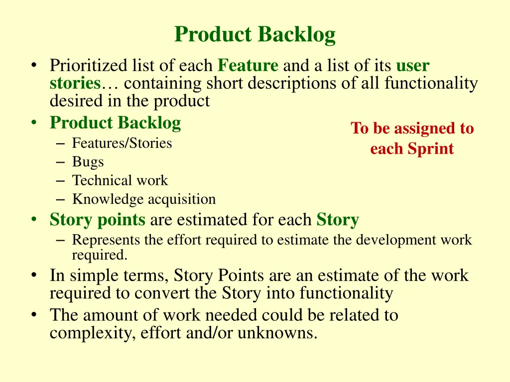 product backlog