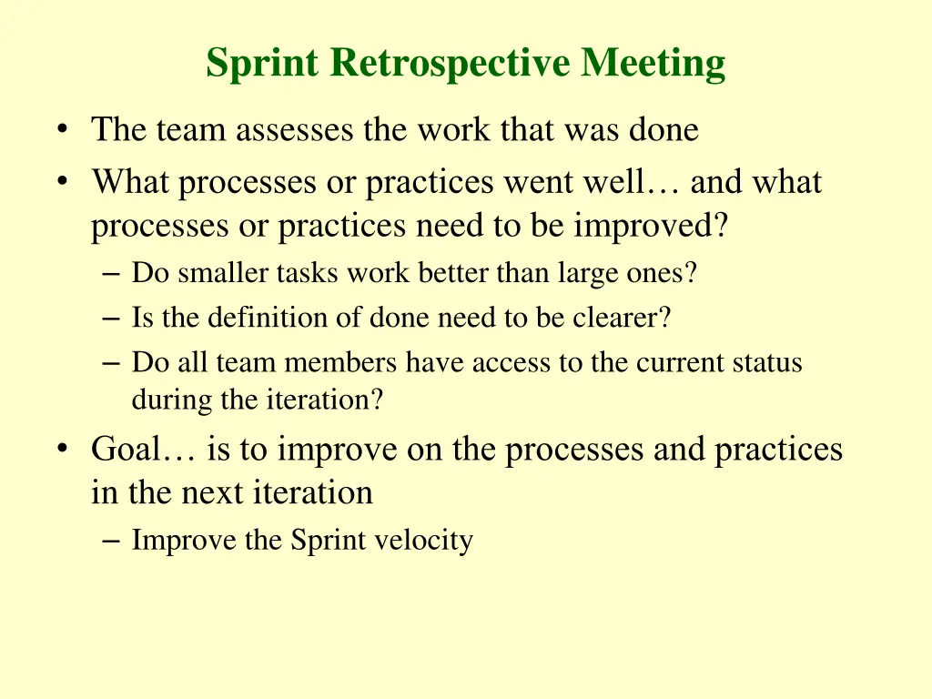 sprint retrospective meeting