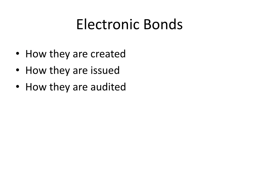 electronic bonds