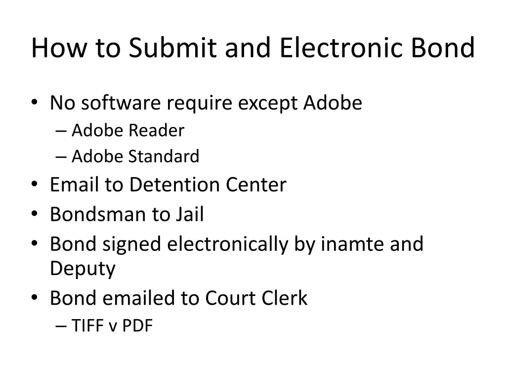 how to submit and electronic bond