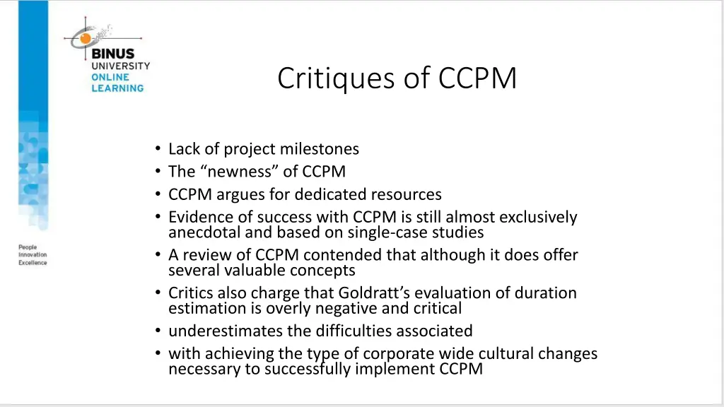 critiques of ccpm