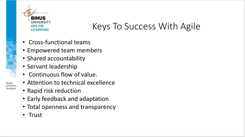 keys to success with agile